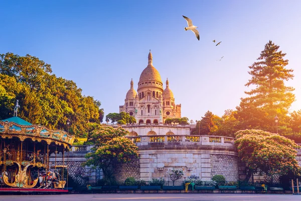 Basílica Sacre Coeur en Montmartre en París, Francia. La Basílica — Foto de Stock