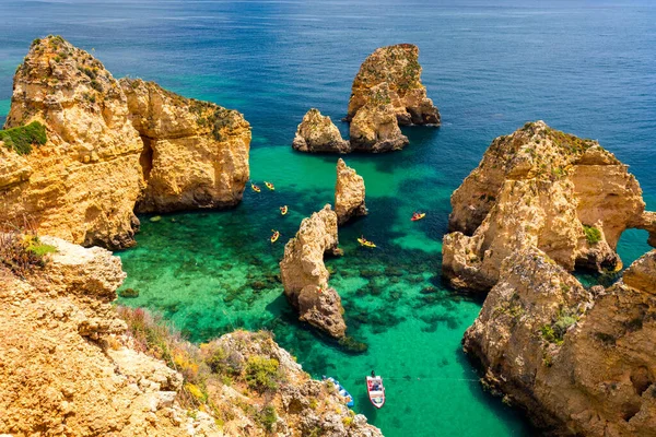 Vista panorámica, Ponta da Piedade cerca de Lagos en Algarve, Portugal —  Fotos de Stock