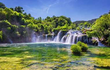 Güzel Skradinski Buk şelale Krka Milli Parkı, Dalmat '