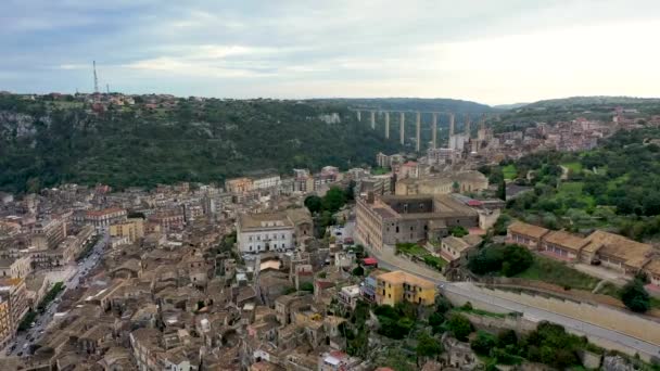 Veduta Aerea Modica Sicilia Italia Modica Ragusa Veduta Della Città — Video Stock