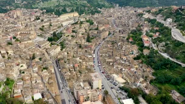 Luchtfoto Van Modica Sicilië Italië Modica Provincie Ragusa Uitzicht Barokke — Stockvideo