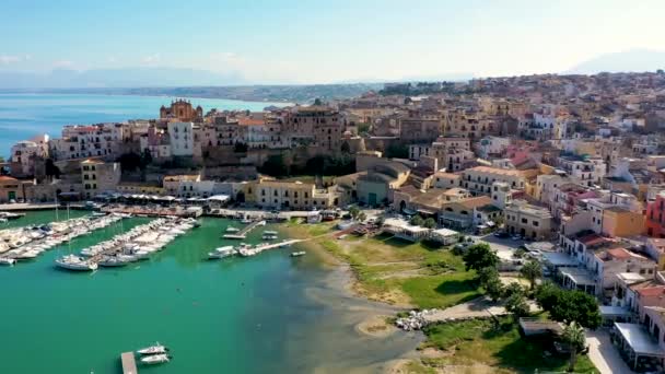 Castellammare Del Golfo Stadt Golf Von Castellammare Mittelmeer Trapanien Sizilien — Stockvideo