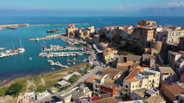Castellammare Del Golfo Cidade Golfo Castellammare Mar Mediterrâneo Trapany Sicília — Vídeo de Stock