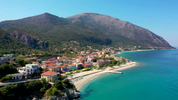 Veduta Aerea Della Città Poros Isola Cefalonia Grecia Poros City — Video Stock