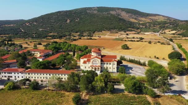 Agios Gerasimos Kolostor Kefalonia Szigeten Görögországban Szent Kolostor Agios Gerasimos — Stock videók