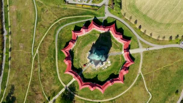 Vista Dall Alto Della Chiesa San Giovanni Nepomuceno Zdar Nad — Video Stock