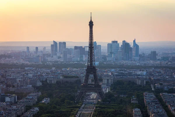 Utsikt Över Paris Med Eiffeltornet Från Montparnasse Byggnaden Eiffeltornet Utsikt — Stockfoto