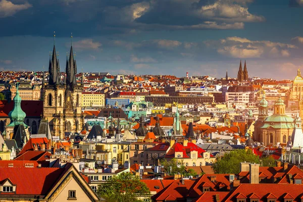 Prague Red Roofs Dozen Spires Historical Old Town Prague Cityscape — Stock Photo, Image