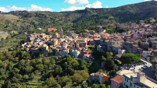 Удивительный Город Новара Сицилия Вид Воздуха Новару Сицилия Сицилию Италию — стоковое видео