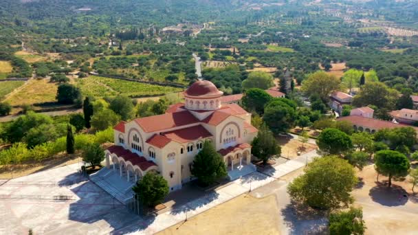 Monastery Agios Gerasimos Kefalonia Island Greece Sacred Monastery Agios Gerasimos — Stock Video