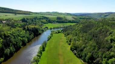 Krivoklatsko 'nun hava manzaralı koruma alanı, Çek Cumhuriyeti. 