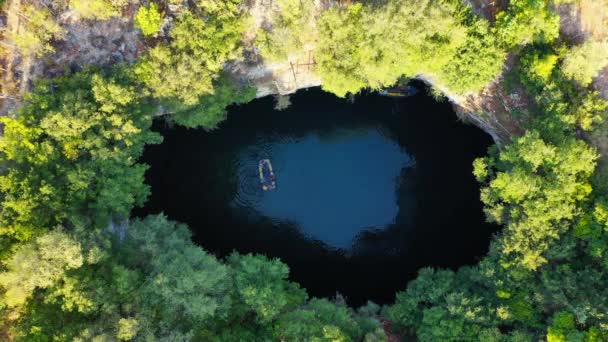 Famoso Lago Melissani Isla Cefalonia Karavomylos Grecia Parte Superior Cueva — Vídeos de Stock