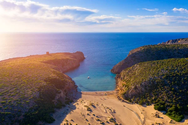 Pláž Cala Domestica Sardinie Itálie Sardinie Druhým Největším Ostrovem Středozemním — Stock fotografie