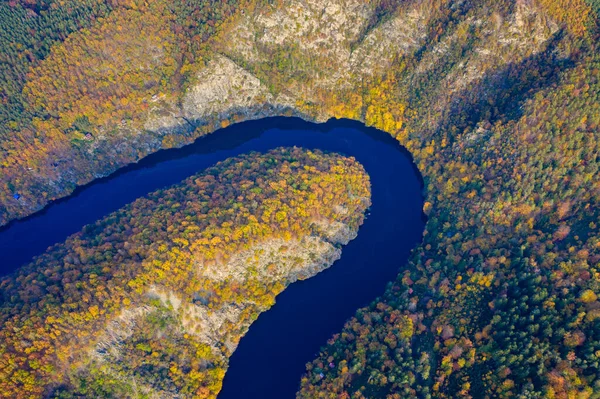 Hermosa Vista Del Río Moldava Desde Mirador Del Maj República — Foto de Stock
