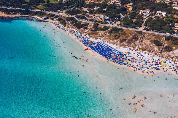 Вид Воздуха Пляж Пеле Spiaggia Della Pelo Стинтино Сардиния Италия — стоковое фото