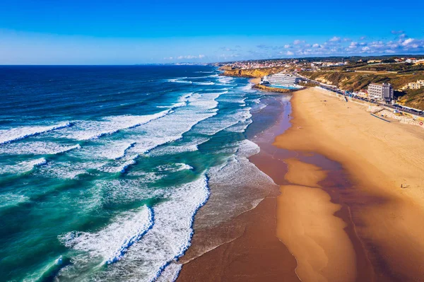 Praia Grande Portugal Prachtige Zonsondergang Het Portugese Strand Praia Grande — Stockfoto