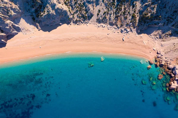 Yunanistan Cephalonia Kefalonia Adasındaki Ünlü Platia Ammos Plajı Platia Ammos — Stok fotoğraf