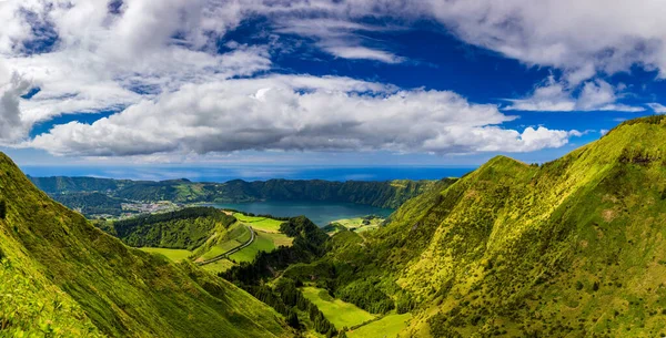 Vista Desde Miradouro Boca Inferno Hasta Sete Citades Azores Portugal — Foto de Stock