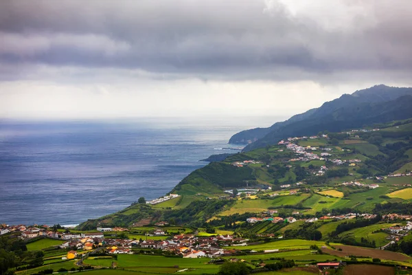 Panoramic Aerial View Povoacao Sao Miguel Azores Islands Povoacao Municipality — Stock Photo, Image