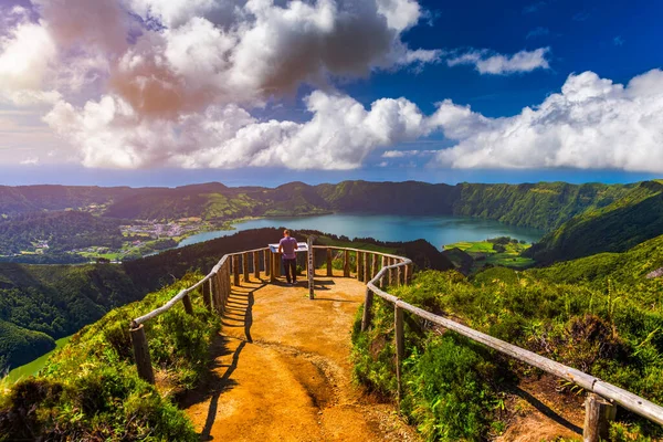 Schöne Aussicht Auf Den Santiago See Vom Aussichtspunkt Miradouro Boca — Stockfoto