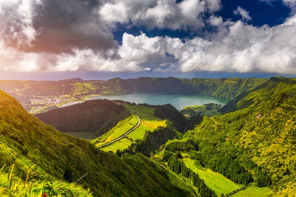 Görüntü Miradouro Boca Inferno Dan Sete Citades Azores Portekiz Sao — Stok fotoğraf