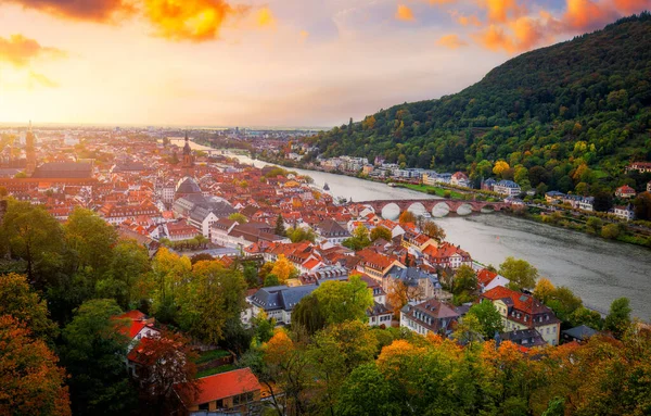 Heidelberg Skyline Flygfoto Ovanifrån Heidelberg Skyline Flygfoto Över Gamla Stan — Stockfoto