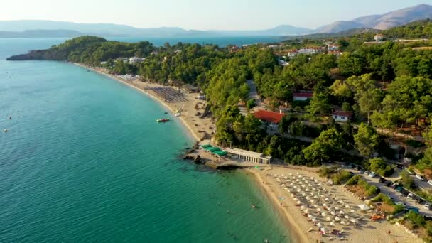 Makris Gialos Praia Argostoli Ilha Kefalonia Grécia Espetacular Vista Sobre — Vídeo de Stock