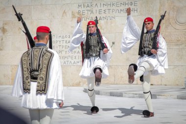 Yunanistan. Atina. -04.15.2017. Atina'da muhafız değişim.