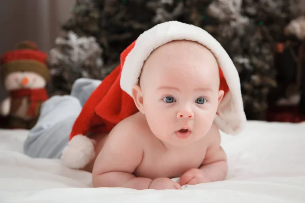 Портрет Красивого Малюка Зима Новий Рік Різдво — стокове фото