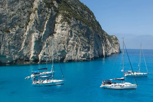 Group Yachts Bay Greece — Stock Photo, Image