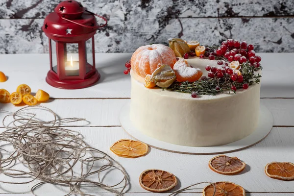 Beautiful Pastry Whole Cake Festive Mood — Stock Photo, Image