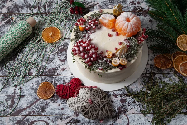 Beautiful Pastry Whole Cake Festive Mood — Stock Photo, Image