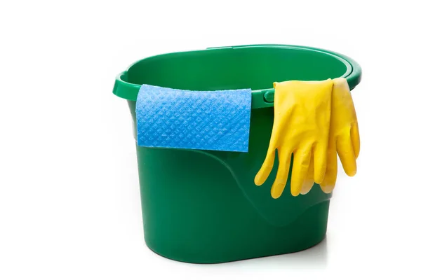 Basic Items Home Cleaning White Background — Stock Photo, Image