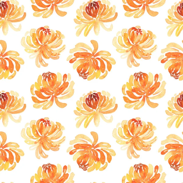 Naadloze patroon van gele chrysant bloemen — Stockfoto