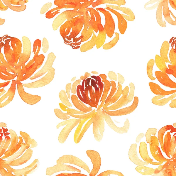 Seamless pattern of yellow chrysanthemum flowers — Stock Photo, Image