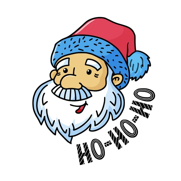 Tarjeta de felicitación de Navidad - texto de santa y ho-ho-ho — Vector de stock