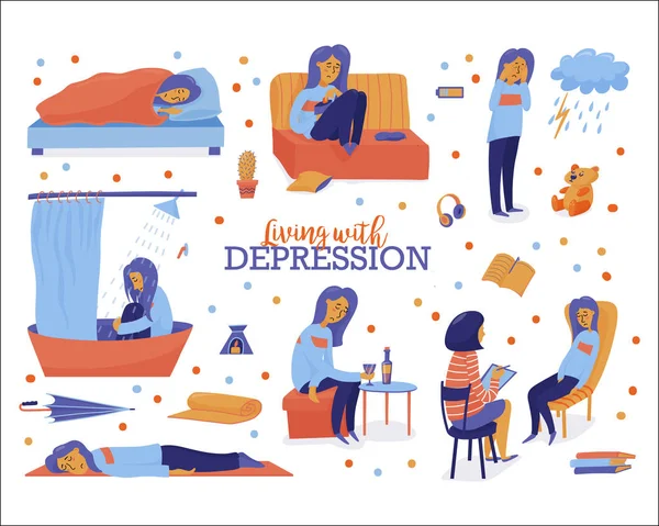Depresyon belirtileri gösteren kadın
