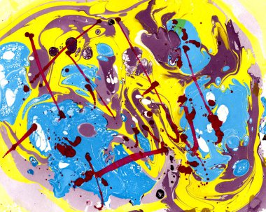 Ebru arka plan, dalgalar ve su sıçramalarına soyut