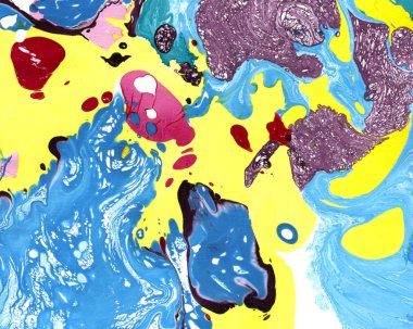 Soyut Ebru zemin dalgalar ve sıçraması ile