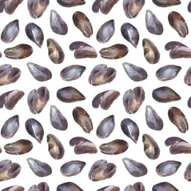 İstiridye beyaz ile Seamless suluboya modeli