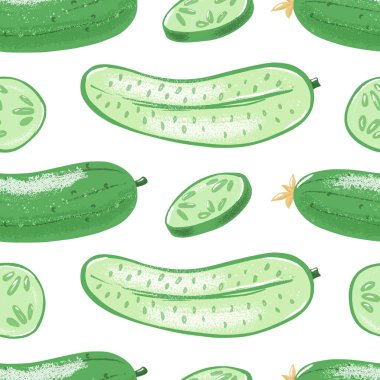 Düzenli grunge seamless modeli salatalık ile