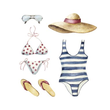 Plaj tatil, suluboya için yaz giyim