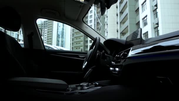Güzel modern araba intherior yakın çekim — Stok video