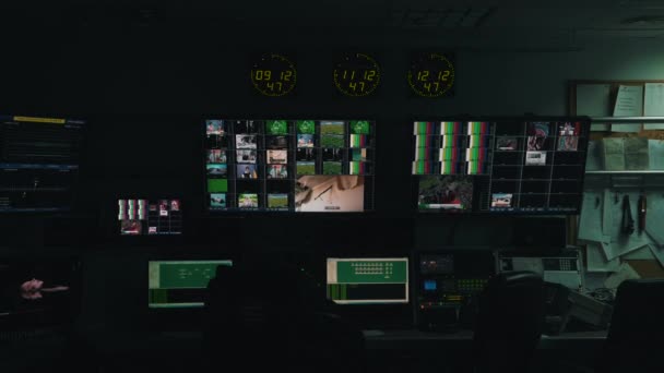 Working process in TV control room — Stock Footage Working process in TV control room Stock Video