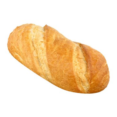 Beyaz zemin üzerinde taze pişmiş ekmek somunu