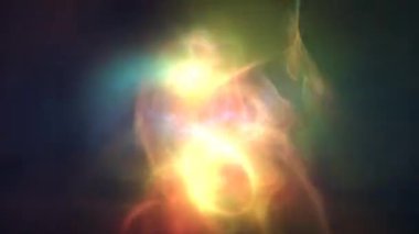 Soyut kozmik çok renkli, şeffaf enerji dalgaları parlayan arka plan, video 4k, 60 fps