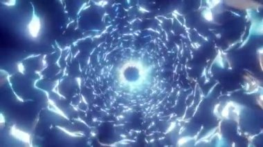 Soyut mavi enerji tüneli soyut arkaplan parlayan dalgalar, video 4k, 60 fps