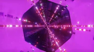 Renkli tünel döngüsü canlı ışıklar ve pürüzsüz visua