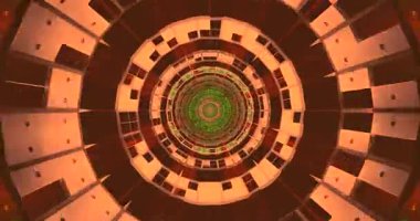 Geometrik desenleri ve parlak elementleri olan canlı soyut döngü animasyonu