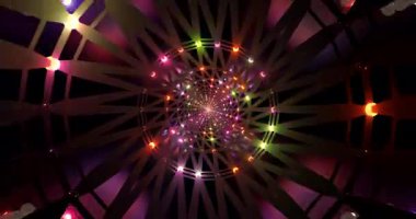 Renkli tünel videosunun kusursuz döngüsü sonsuz şablon oyununda görsel deneyim yaratıyor